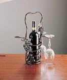 WINE Bottle RACK holder Glass PEARLIZED GRAPES caddy