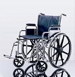 Excel Extra-Wide Wheelchair, 20 Wide, Removable Desk Length Arms, Swing-Away Detachable Footrests, Black