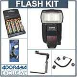 Canon Speedlite 580EX II, Shoe Mount Flash - Deluxe Outfit with 4 NiMH Batt ....