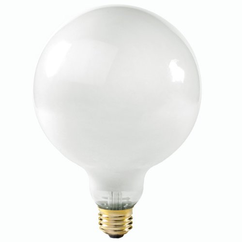 100 Watt - G40 - White - 5 in. Dia. - 120 Volt - 4000 Life Hours - Decorative Globe - Medium Base - Satco S3003