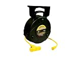 Reelcraft LG3040-123-9 Spring Driven Cord Reel with 40-Feet of 12/3 Cord and Triple Outlet