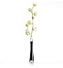 (07947452) Artificial Chinese Lantern Flowers in Black Glass Vase in Household & Kitchen