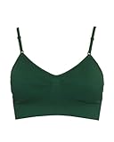 Green Seamless Sports Bra Adjustable Strap Included Bra Cups
