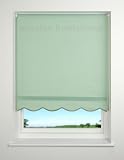 Light Green - Plain Scalloped Edge Roller Blind / Blinds - 180x160cm