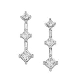 14K White Gold Diamond Earrings - 0.50 Ct.