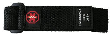 Men's/Ladies Waterproof Velcro Nylon Wrist/Ankle Medical ID Band