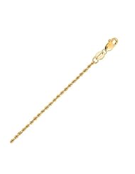 14k Solid Yellow Gold Diamond Cut Rope Chain Necklace 1.25mm 24"