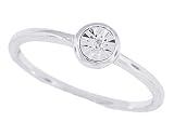 0.04ct Illusion Set Round Diamond Engagement Anniversary Ring in 10Kt White Gold