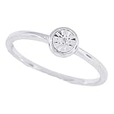 0.04ct Illusion Set Round Diamond Engagement Anniversary Ring in 10Kt White Gold