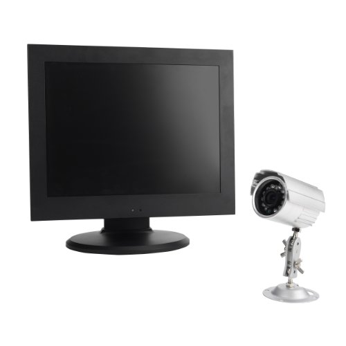 First Alert 1501 Four Wired Security Camera Recording System with 15-Inch LCD Display and Built-in DVR