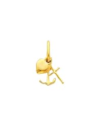 14K Yellow Gold Tiny Faith, Hope, and Charity Charm Pendant