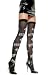 Opaque Thigh High Nylon Stocking with Printing