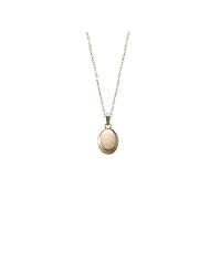 Childrens 14k Gold-Filled Beaded Edge Oval Locket Necklace, 13"