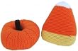 Yellow Label Kids Halloween Rattle Set - Pumpkin & Candy Corn Knit Toys