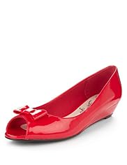 Peep Toe Bow Wedge Shoes
