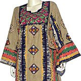 Gowns - Womens Caftans Dress Long Sleeve Cotton Size L (kftn752)