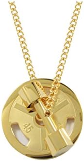 Men's Weight Plate and Dumbbell Necklace - DECIDE COMMIT SUCCEED- with 24" Curb Chain