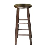 Wooden Merlot Roundtop Barstool, 29 In
