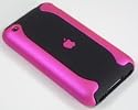 2 Piece Soft Touch Hard Back Case For iPhone 3G / 3G S ( Black / Pink ) By I-Zone Accessories