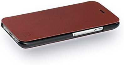Smarter iPhone 6/6S Plus Case by IQ, Genuine Full Grain Leather Flip Card Case for the iPhone 6+ &amp; 6S+ (5.5 inch) (Red Leather/Black Shell)