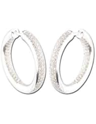 14K White Gold 0.71cttw Round Shaped White Brilliant Diamond Earrings