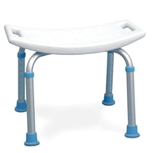 AquaSense Adjustable Bath and Shower Chair with Non-Slip Seat, White