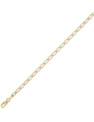 14K Solid Yellow Gold Curb Open Link Chain Bracelet 4.0mm (5/32 in.) - 7 in.