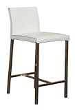 Bonded Leather Bar Stool in White By Diamond Sofa