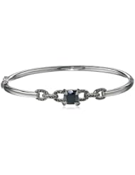 Judith Jack "Aurora" Sterling Silver, Marcasite and Hematite Bangle Bracelet, 2.5"