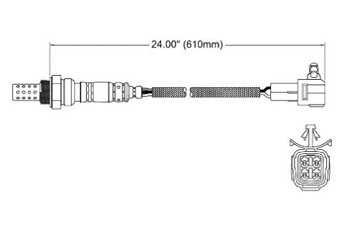 Walker 250-24333 Four Wire Oxygen Sensor