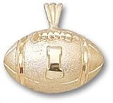 Illinois Fighting Illini Solid 10K Gold ''I'' Football Pendant