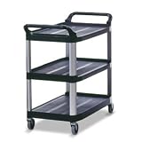 CART UTILITY OPEN BLACK, EA, 16-0074 RUBBERMAID COMMERCIAL SHELVING AND RACKS