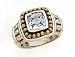 14K YELLOW GOLD AND SILVER BLUE TOPAZ RING SIZE 6 OR 7 OR 8