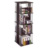 Atlantic 82635385 Typhoon 216 CD/144 DVD/BluRay/Games Wood/Wire Spinner with Silver Finished Steel Rods (Espresso)
