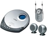 Slim Personal CD Player With Mini AM/FM Pocket Radio And Speaker System