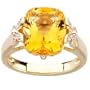 .08 CT TW 14K Yellow Gold Genuine Citrine And Diamond Ring