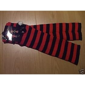 Japanese cosplay loose punk knee high socks red and black schoolgirl