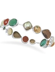 Chunky Multistone Bangle Bracelet