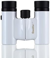 Qanliiy 10X21 Ultra Long Range Clear Video Roof Prism HD Mini Binocular Telescope Travel Binocle Concert Necessary for Bird Wildlife Scenery Watching Waterproof Lightweight - White