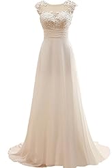Beaded Open-Back Chiffon Wedding Dress 