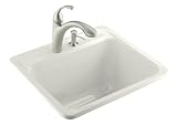 KOHLER K-6663-3-0 Glen FallsSelf-Rimming Utility Sink with Three-Hole Faucet Drilling, White