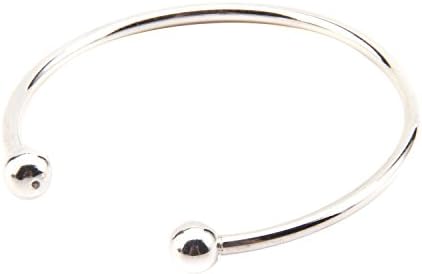 Gorgeous ladies 625 Sterling Silver Charm Wide Open Bangle Bracelet
