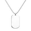 Stainless Steel: Dog tag pendant with ball chain - length 70 cm - P5046