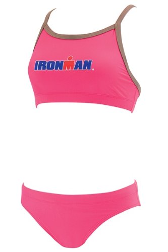 TYR Ironman Women's Butterflyback Workout Bikini, Pink, Large