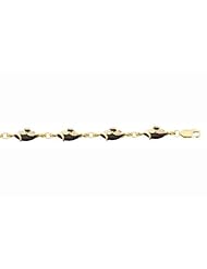 Stamper Black Hills Gold Womens Link Bracelet. 12K Black Hills Gold Leaves and 10K Black Hills Gold Vines. B271X
