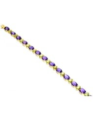 14K Yellow Gold Amethyst/Peridot Bracelet