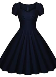 Sweetheart Short Sleeves Cotton/Spandex Pleated Vintage Cutout Flared-Skirt Bridesmaid Dress 
