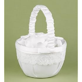 31jp1Z1Cw1L. SL500 AA280  Hortense B. Hewitt Sweet Dreams Flower Girl Basket   White ( 8 tall)