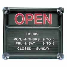 Quartet Open and Closed Sign, 14 x 12 Inches, Black (8130-1)