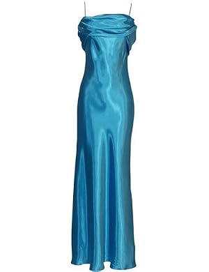 Grecian Satin Prom Formal Gown Long Holiday Party Cockta